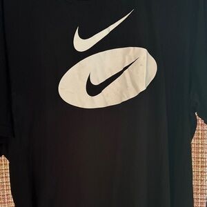 Nike Men's Black Tee with White Logo